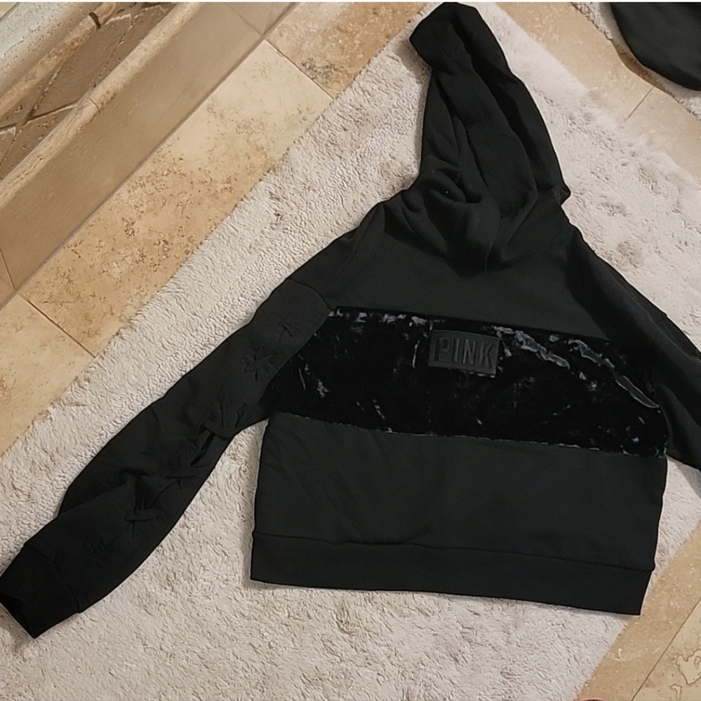 PINK Victoria's Secret Black Hoodie Top